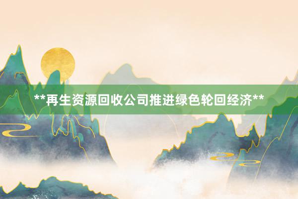 **再生资源回收公司推进绿色轮回经济**