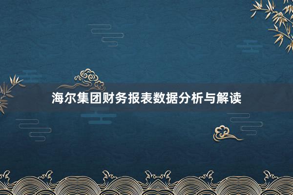 海尔集团财务报表数据分析与解读
